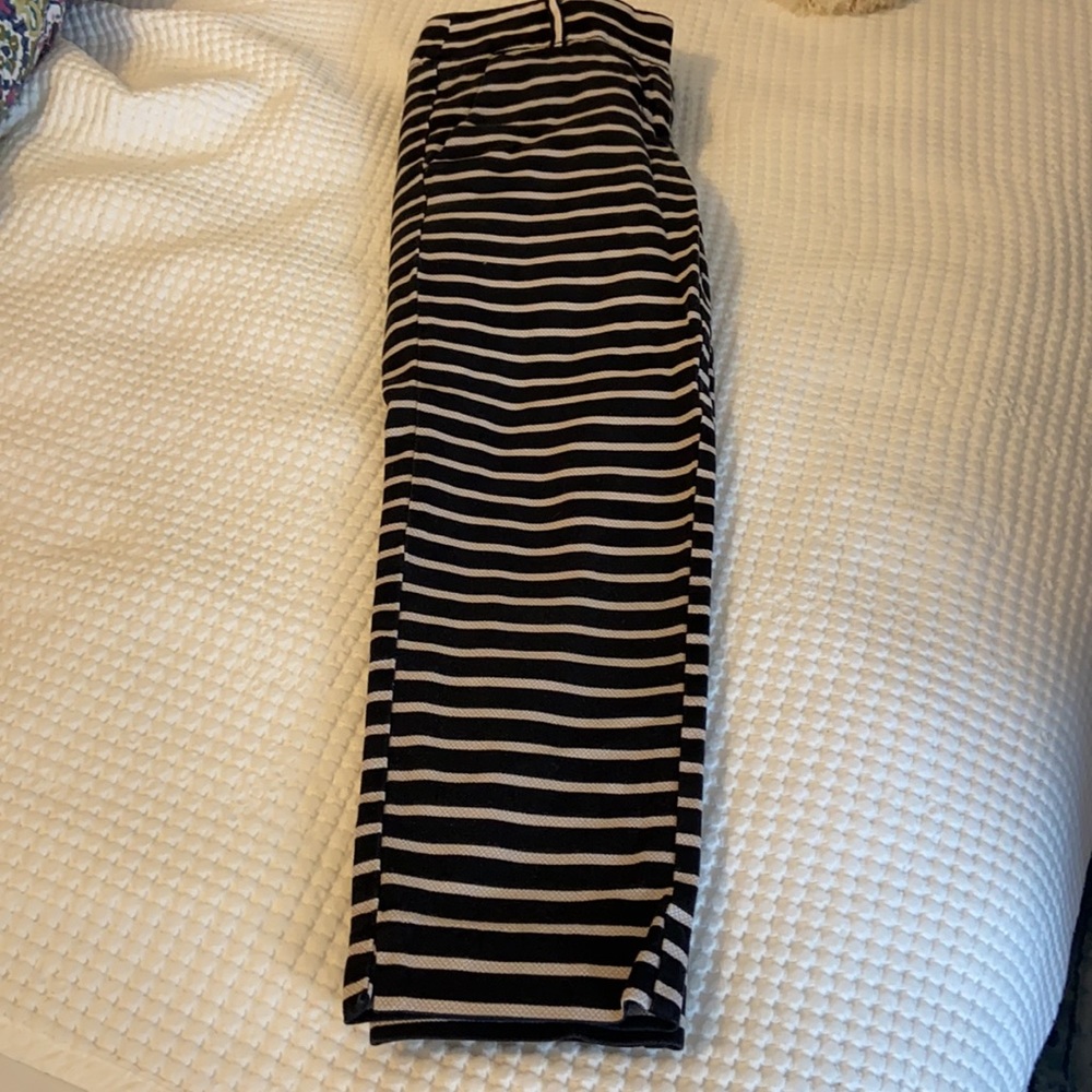 Striped textured riviera pant cropped tailored trouser pant size O petite - Picture 3 of 3